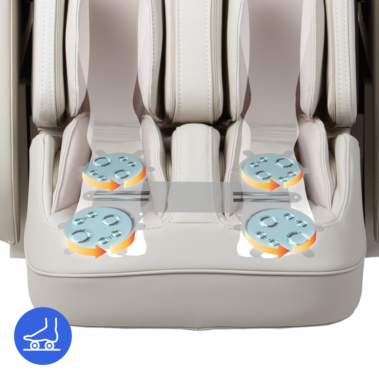 Dual-row foot rollers and automatic footrest